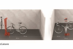 dimensions emplacement vélo pour station TOUT EN UN - Deux vélos