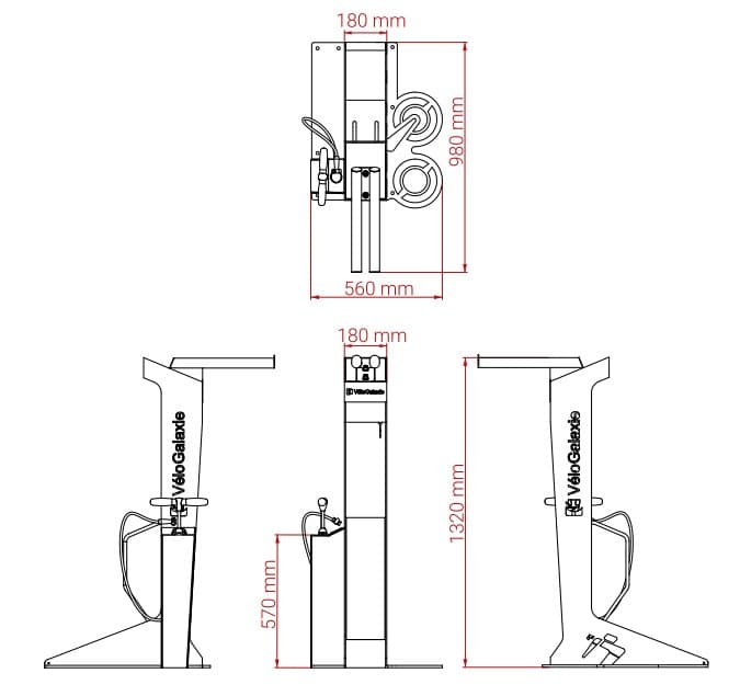 Équipements vélos (pompes en libre service, totems de réparation,  accessoires) - Abri Plus