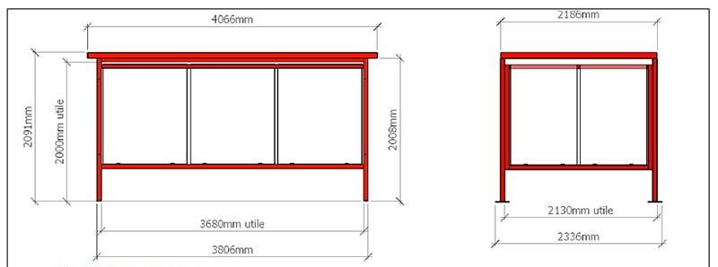 velpro steel installation e1661609576738 VelPro Steel - halbgeschlossener Motorradunterstand aus Stahl