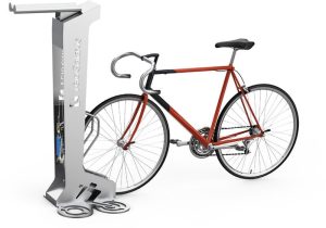 Calço de roda com bicicleta Galaxie Bike Station "All In One" estação de enchimento e reparação de bicicletas - 2 bicicletas