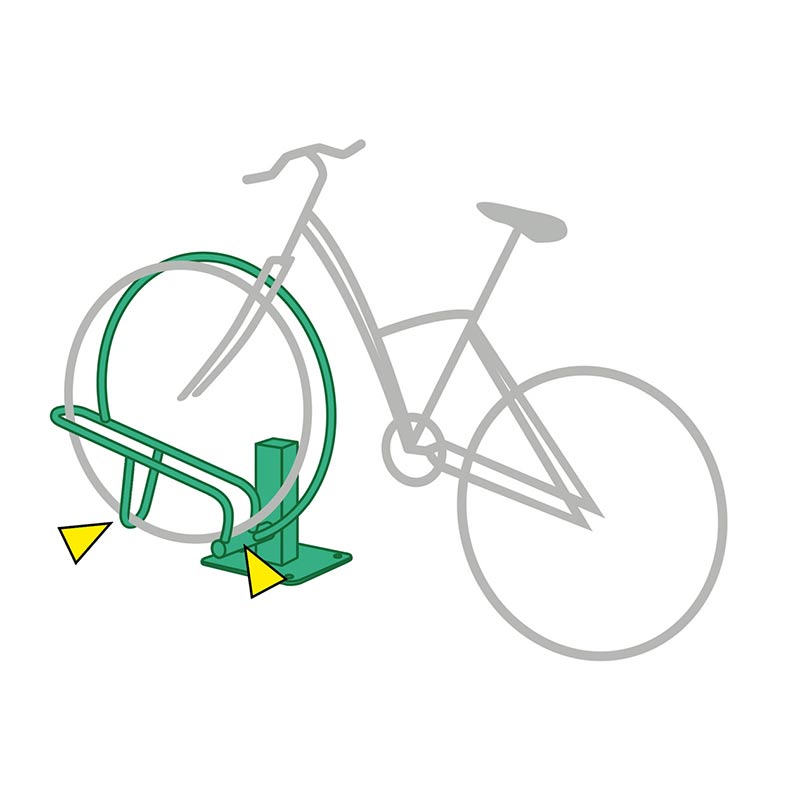 O berço mantém a bicicleta na posição vertical